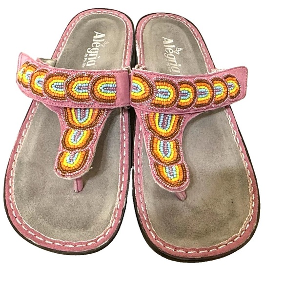 Alegria Carina Bead-Azzled Thong Sandals Pinckney Rainbows Size 37 US 7 Comfort - Picture 2 of 16